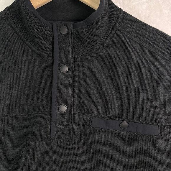 EDDIE BAUER Men's Sweater Fleece Classic Fit Pullover Size Med Heather Black - Picture 7 of 15